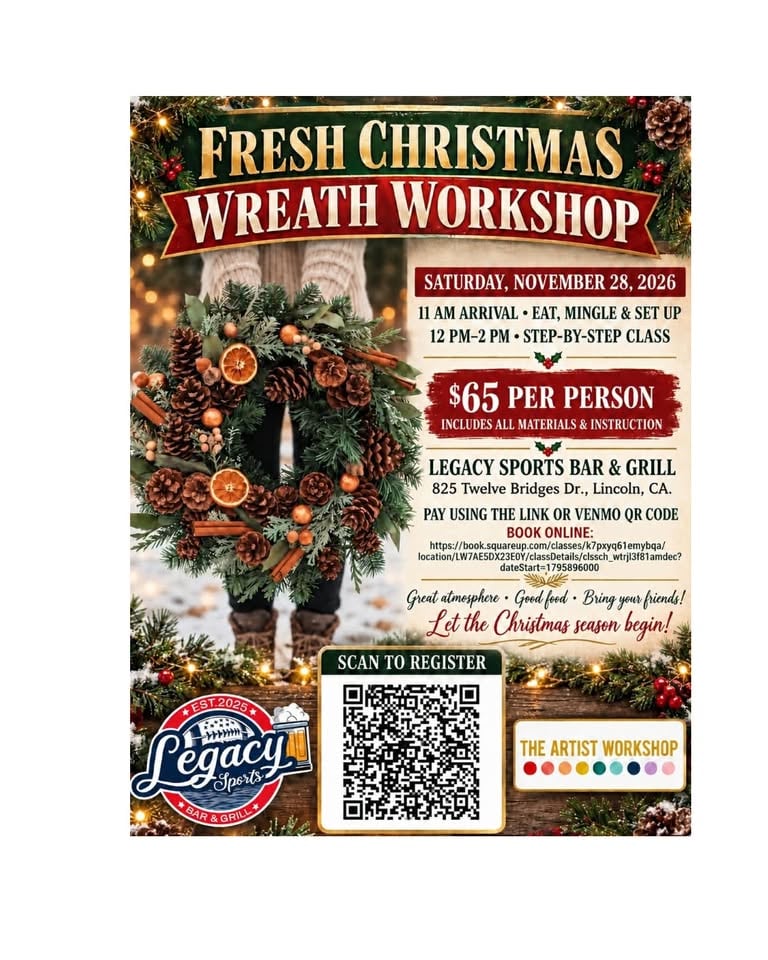 Fresh Christmas Wreaths at Legacy Sports Bar & Grill